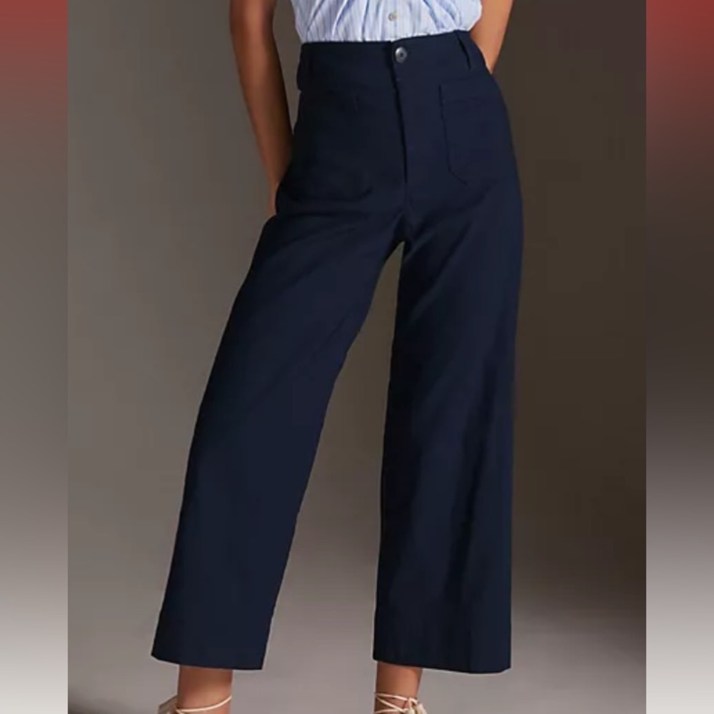 Anthropologie Navy Cropped Pants